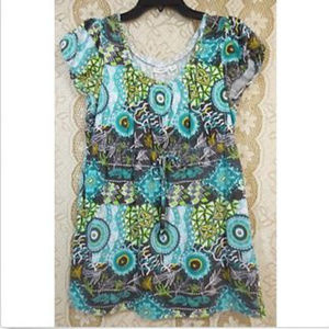 Cato Multi-Color Floral Cap Sleeve Blouse